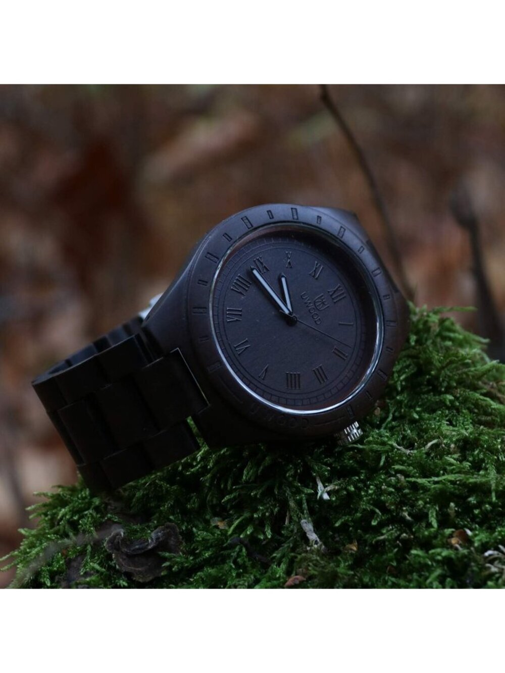 Men's Black Handmade Sandalwood Analog Quartz Vintage Unique Wrist Wooden Watch View 5
